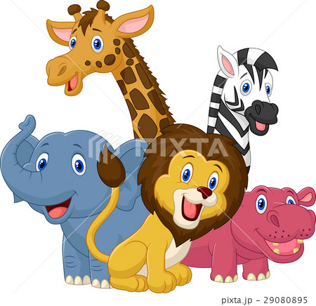 Happy safari animal cartoon 29080895