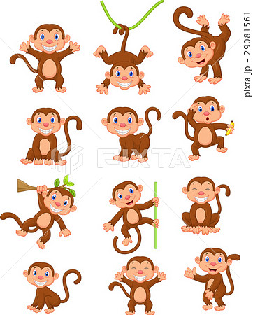 Happy monkey cartoon collection set 29081561