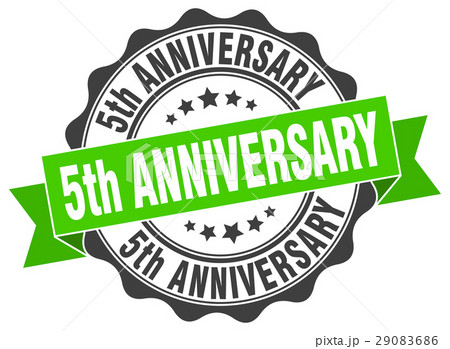 5th Anniversary Stamp Sign Sealのイラスト素材