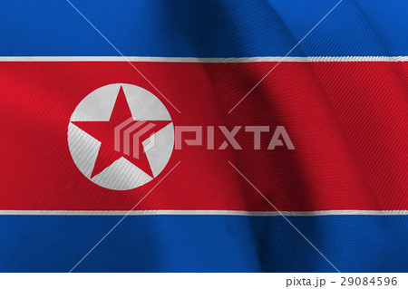 North Korea national flag 3D illustration symbol North Korea national flag 3D illustration symbol 29084596
