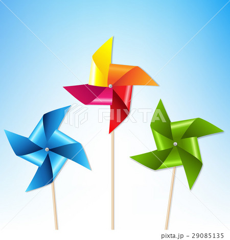 Colorful Pinwheels With Blue Sky Colorful Pinwheels With Blue Sky 29085135