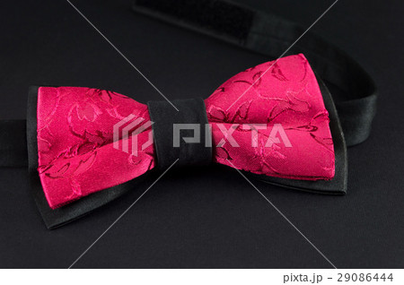 Purple bow tie on black background 29086444