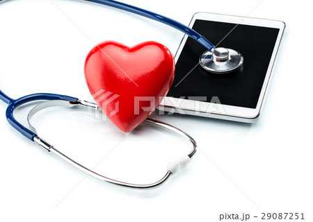 Heart disease research, stethoscope ,heart shape 29087251