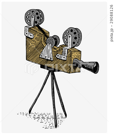 Photo movie or film camera vintage, engraved, hand 29088126