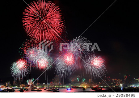 みなと神戸花火大会 兵庫県 神戸市 の写真素材