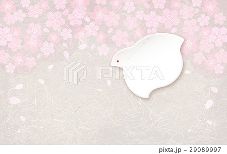 羽ばたく鳥と桜 羽ばたく鳥と桜 29089997