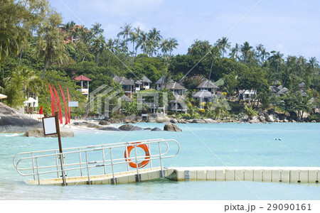 Pontoon bridge with a tropical background 29090161