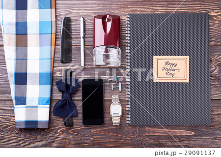 Notebook, greeting card and smartphone. 29091137