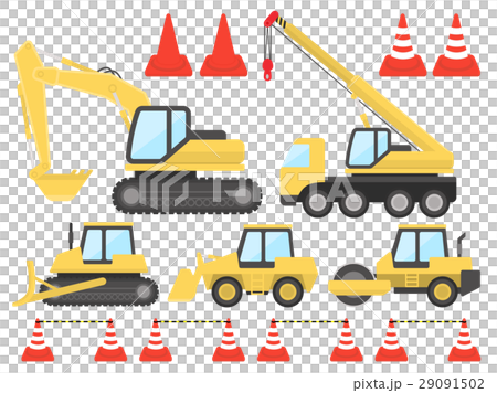 建設機械のイラストセットのイラスト素材