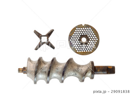 Part of meat grinder set isolate on white backgrou Part of meat grinder set isolate on white backgrou 29091838
