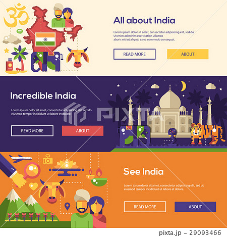 Traveling to India website headers banners set Traveling to India website headers banners set 29093466