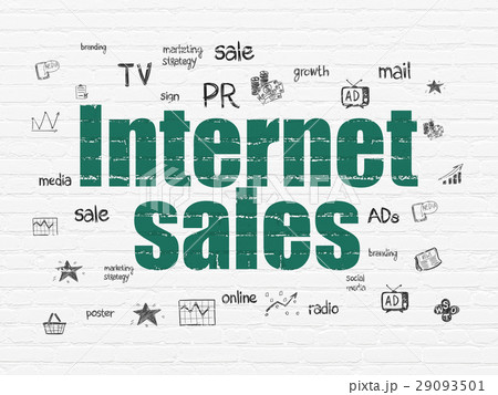 Advertising concept: Internet Sales on wall Advertising concept: Internet Sales on wall 29093501