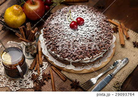 Homemade chocolate pie Homemade chocolate pie 29093764