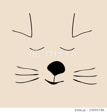 Kitty sleep cute funny cartoon cat head 29093786