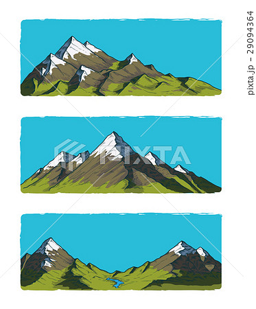 Set of illustration mountains Set of illustration mountains 29094364