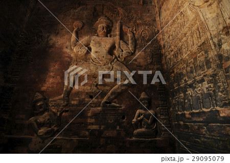 Four-armed Vishnu Bas Relief at Temple, Angkor 29095079