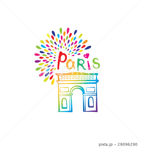 Paris sign Triumph Arch landmark. Travel France Paris sign Triumph Arch landmark. Travel France 29096290