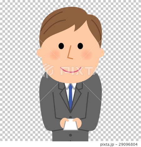 ビジネスマン 名刺交換のイラスト素材