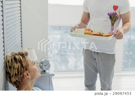 Cute loving couple enjoying morning together 29097455