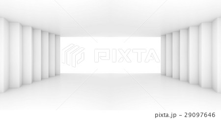 Abstract white wide corridor perspective 3d Abstract white wide corridor perspective 3d 29097646