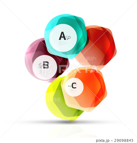 Shiny hexagons with infographics options 29098845