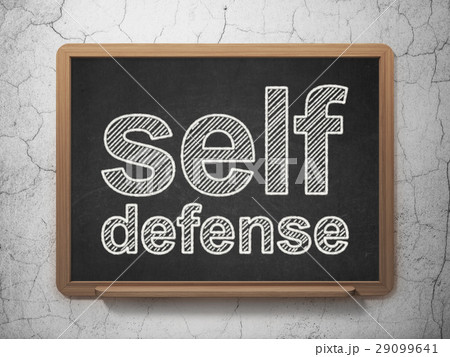 Protection concept: Self Defense on chalkboard 29099641