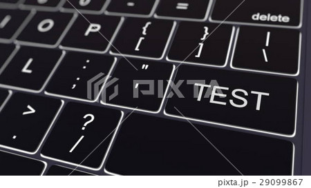Black computer keyboard and glowing test key Black computer keyboard and glowing test key 29099867