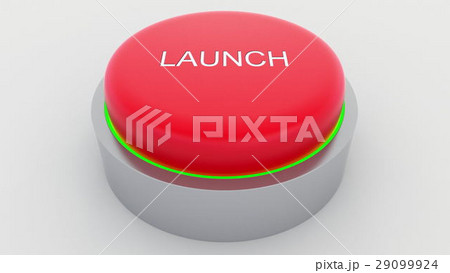 Big red button with launch inscription beingのイラスト素材 [29099924] - PIXTA