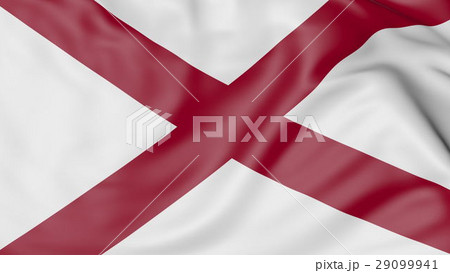 Waving flag of Alabama state. 3D rendering 29099941