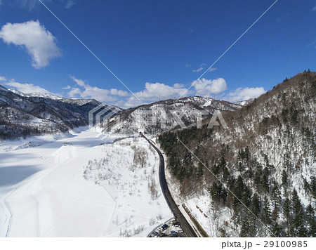 冬のさっぽろ湖（空撮） 29100985