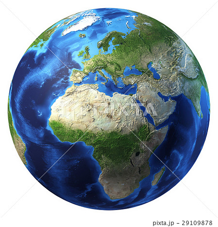 Planet earth with some clouds. Europe and Africa view. 29109878