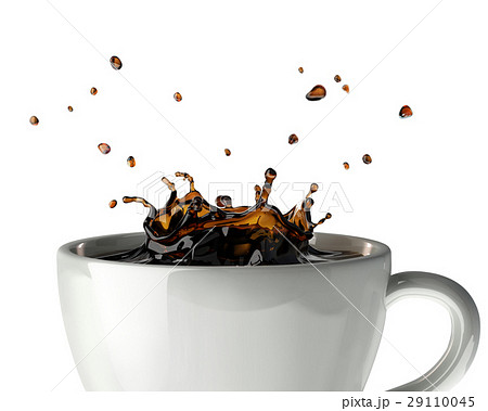 Coffee Crown Splash In Mug Close Up View のイラスト素材