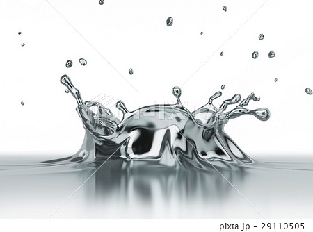 Liquid silver chrome spash close up. 29110505