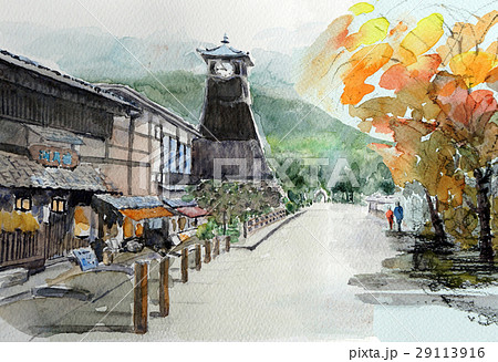 城下町出石の秋 スケッチ 城下町出石の秋 スケッチ 29113916