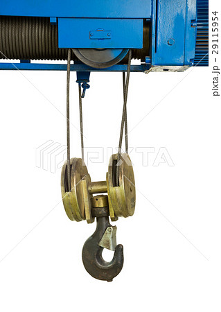 Industrial crane hook hanging with sling 29115954