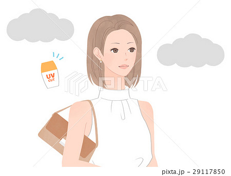 曇りの日にも紫外線対策は必要のイラスト素材