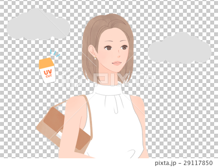 曇りの日にも紫外線対策は必要のイラスト素材