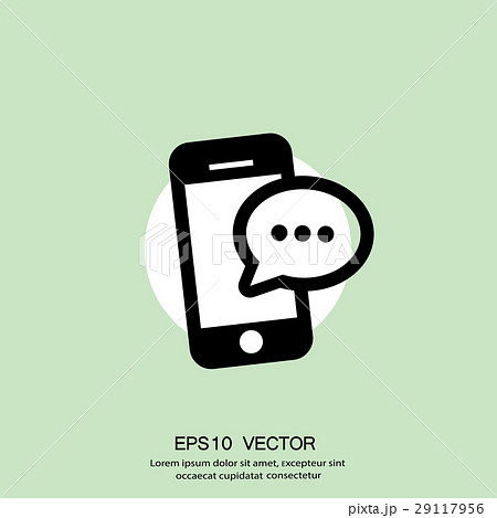 Pictograph of message or chat on smartphone Pictograph of message or chat on smartphone 29117956