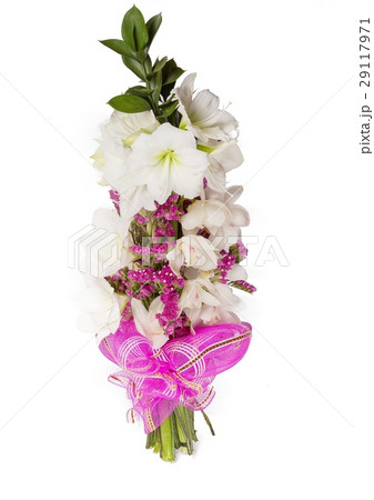 Bouquet of flowers top view on white background Bouquet of flowers top view on white background 29117971