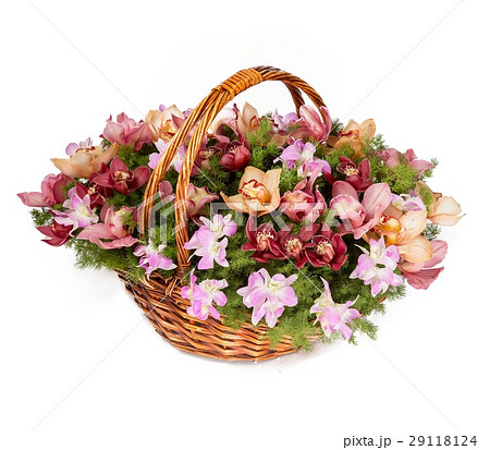 Bouquet of flowers top view on white background Bouquet of flowers top view on white background 29118124