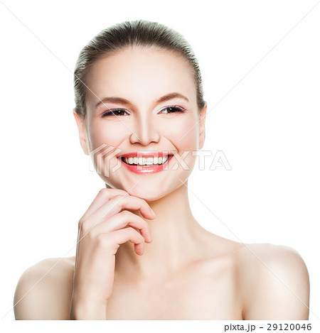 Smiling Spa Model Woman with Healthy Skin Isolated Smiling Spa Model Woman with Healthy Skin Isolated 29120046
