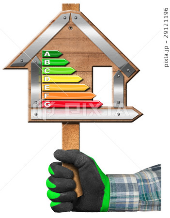 Energy Efficiency - Sign in the Shape of House 29121196