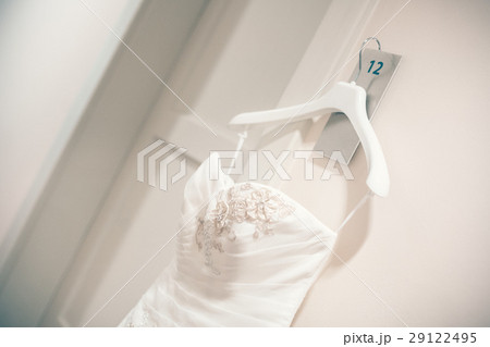 Bride dress on hanger 29122495