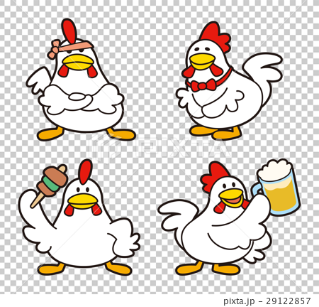 ニワトリ 鶏 焼き鳥屋 動物 動物キャラクター アニマルのイラスト素材 29122857 Pixta