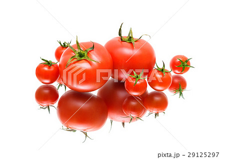 Tomatoes with reflection on white background 29125297