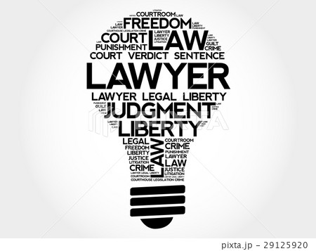 Lawyer bulb word cloud collage 29125920