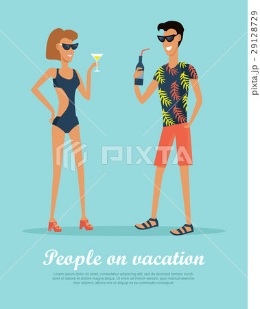 People on Vacation Drinking Cocktails on Rest. 29128729