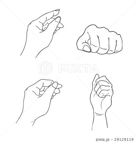 Set of Sketch Human Hand Gestures Set of Sketch Human Hand Gestures 29129119