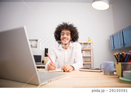 Hipster freelance man working at home 29130391