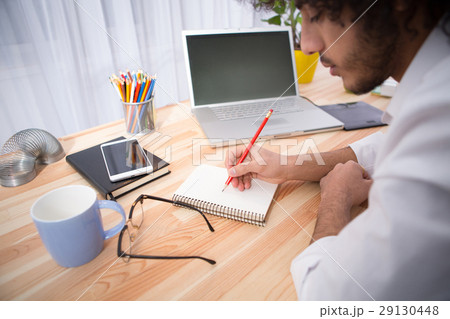 Hipster freelance man working at home 29130448